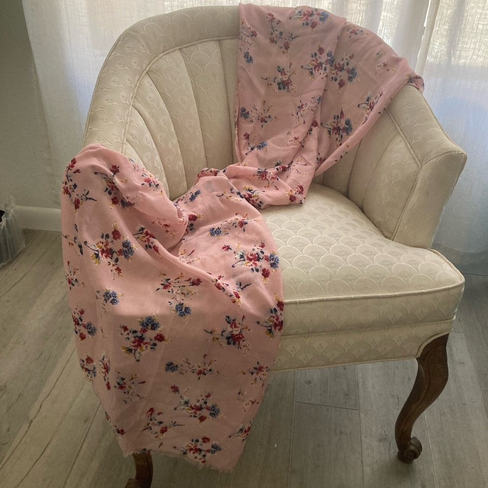 Pink Floral Scarf Wrap Accessory
